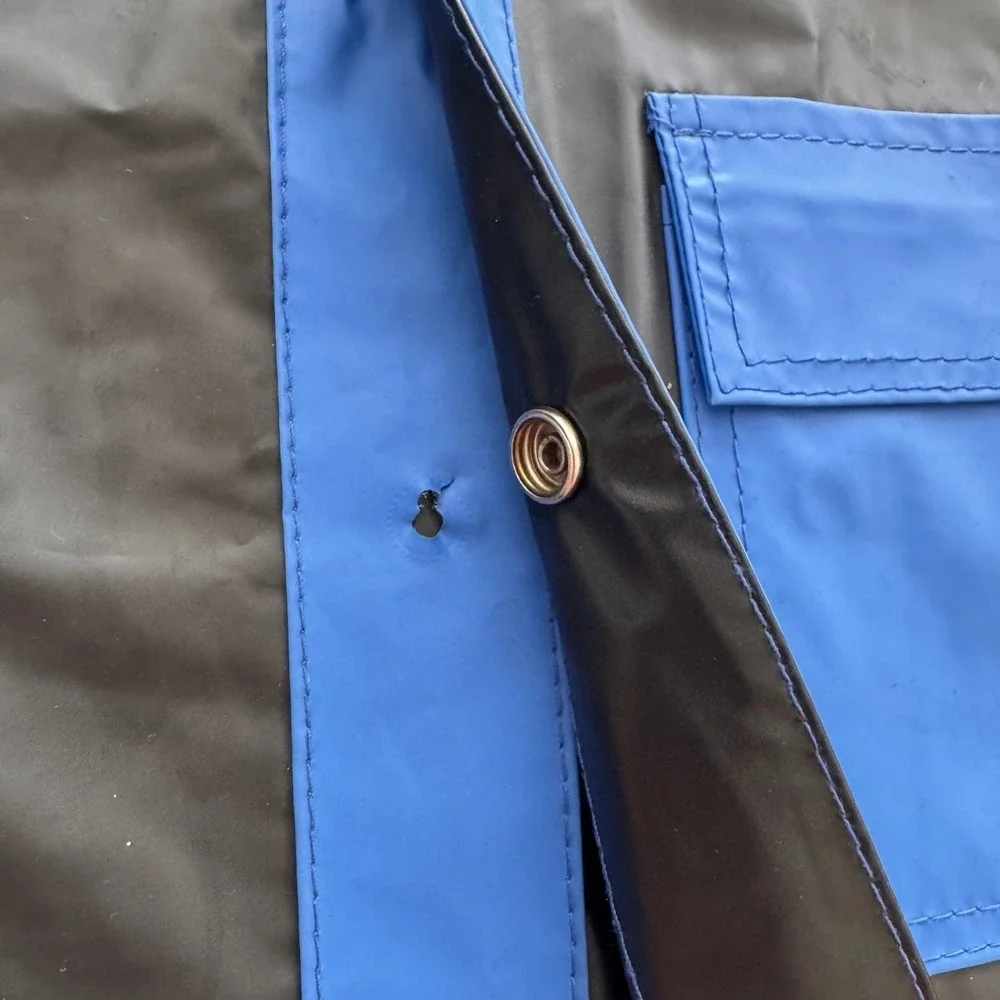 Vintage Orlando Magic NBA Rain Jacket Kids Size 7 Black Blue Hooded Slicker